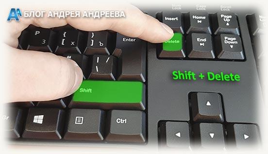 комбинация Shift+Del