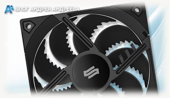 Кулер Fluctus 120 PWM с обратной стороны