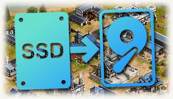 Перенос с SSD на HDD на фоне игры