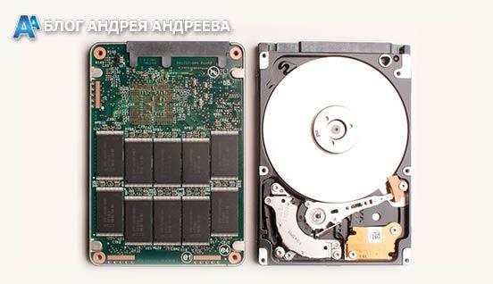 ssd и HDD внутри