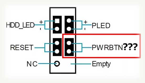 Схема с разъемом Pwr btn