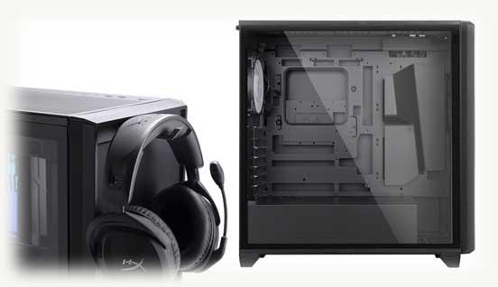 D5 InWin корпус вид сбоку и вид подставки для наушников