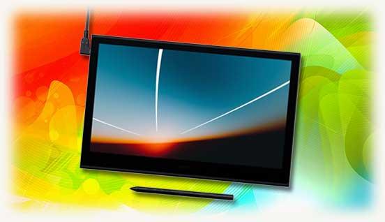 Модель Movink от Wacom со стилусом и подключенной зарядкой