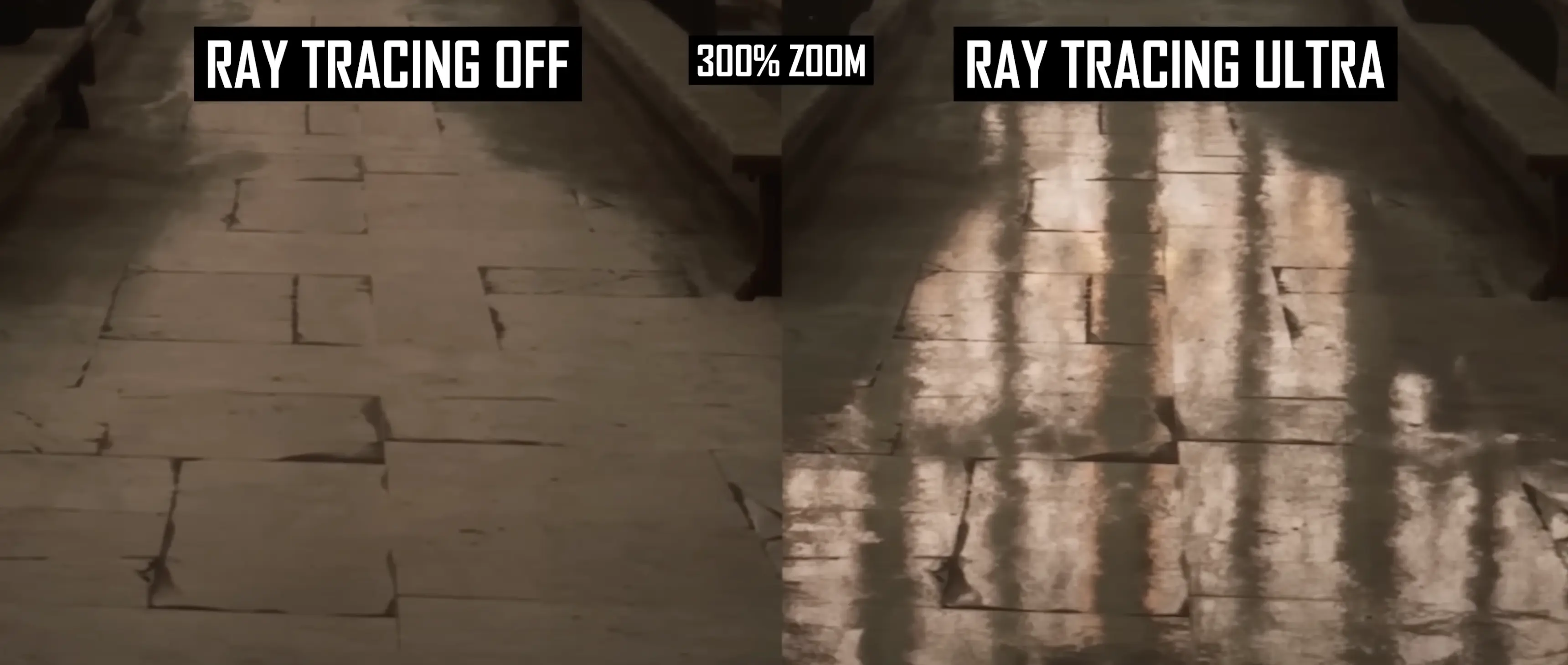 Max Payne: слева RTX отключен, справа включен